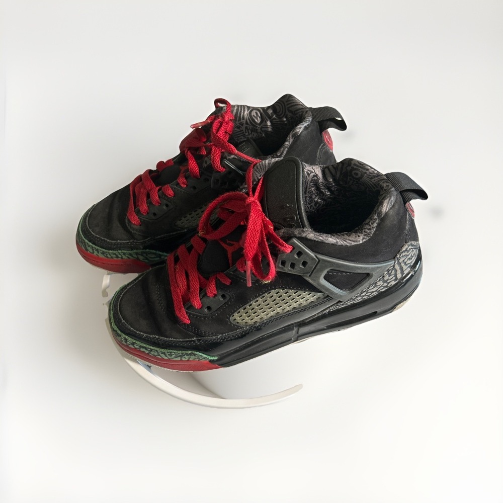 Jordan Spizike Black Red Green Elephant Print Basketball Shoes Kids Size 5.5